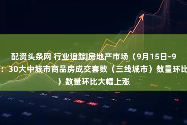 配资头条网 行业追踪|房地产市场（9月15日-9月21日）：30大中城市商品房成交套数（三线城市）数量环比大幅上涨